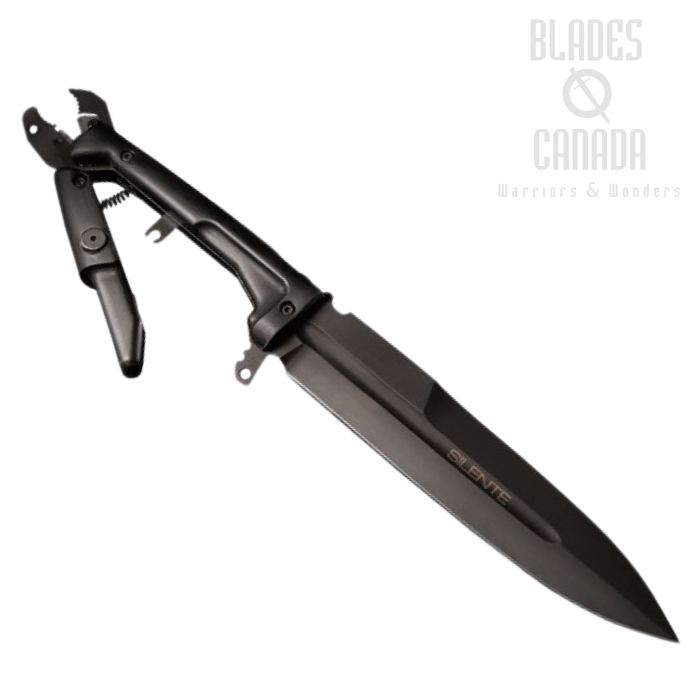Extrema Ratio Silente Fixed Blade Knife, N690 Black, Black Handle